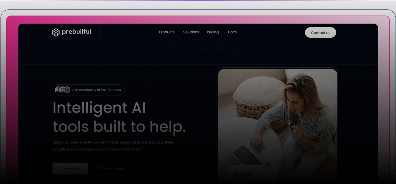 hero section showcase