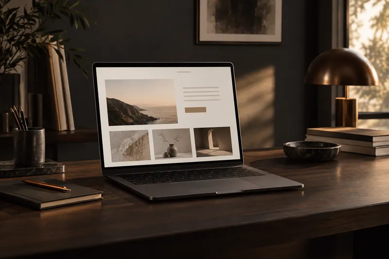 Laptop showing a website project
