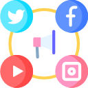 various social media icons
